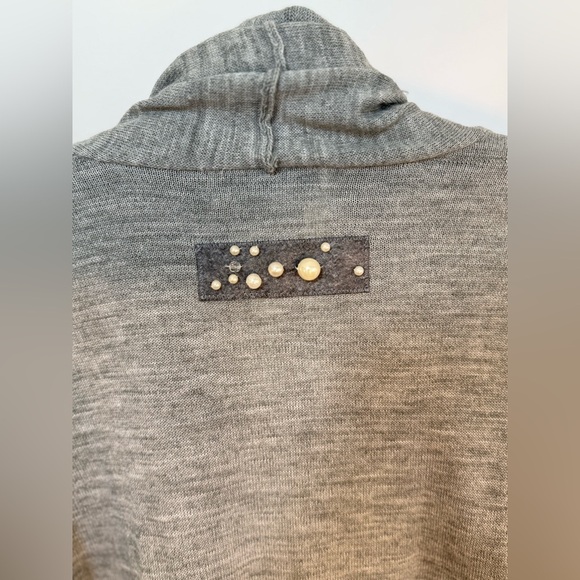 Spiegel Gray Wool Blend Pearl Embellished Cardigan – Size Medium STUNNING - Picture 6 of 12
